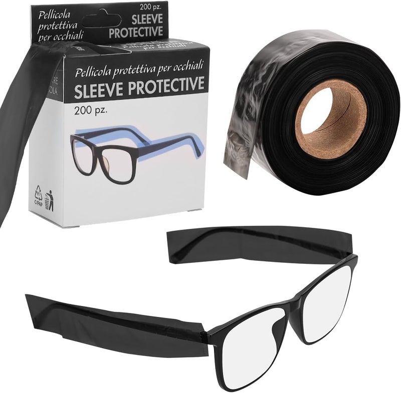 BarberTop Disposable Eyeglass Sleeves For Glasses – Covers For Eye Glasses Against Hair Color Dye, 200 Per Pack - Image 1